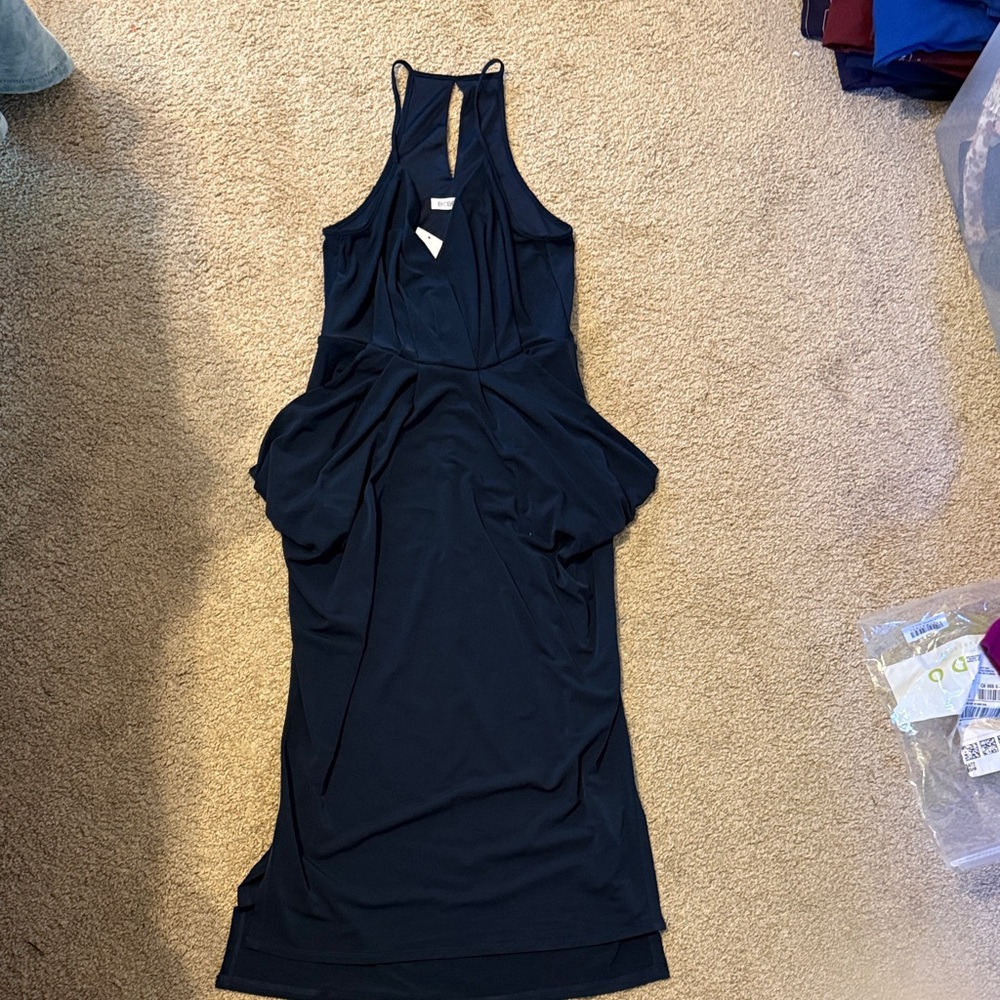 BCBGeneration Dark Navy Halter Dress